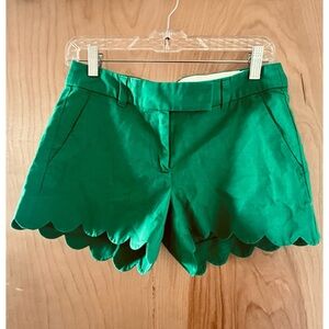 J. Crew Green Scalloped Shorts